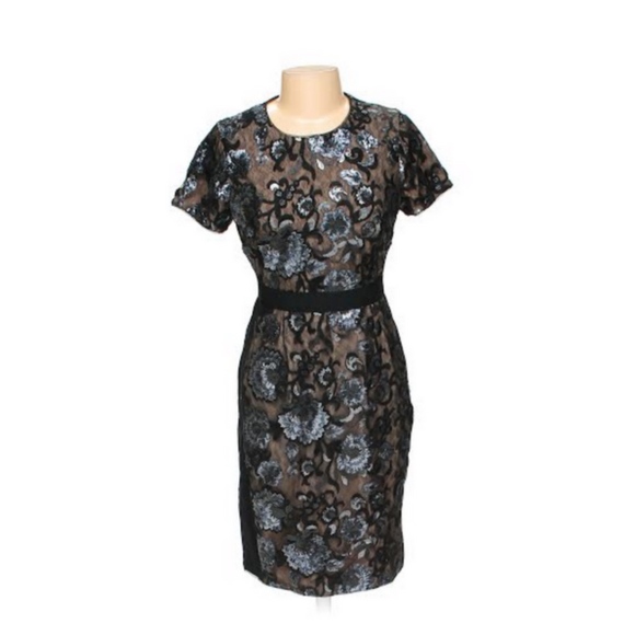 BCBGMaxAzria Dresses & Skirts - BCBGMAXAZRIA Sequin and Embroidered Black Dress